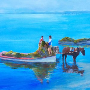 Kurnell Historic Boatshed - horse and dray loading seaweed