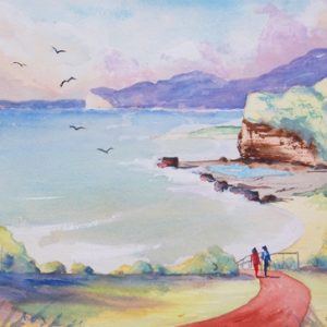 Pretty Beach Watercolour No2