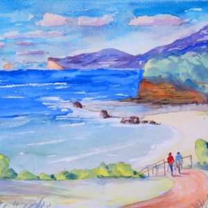 Pretty Beach Watercolour No1