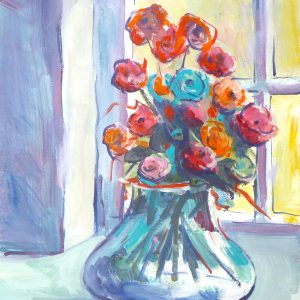 Vase of Flowers on Window Sill