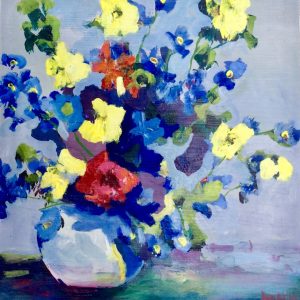 Vase with Blue Flowers